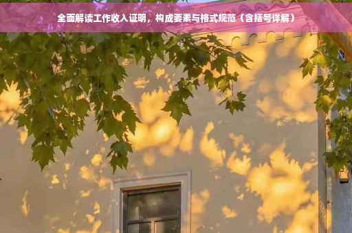 全面解读工作收入证明，构成要素与格式规范（含括号详解）