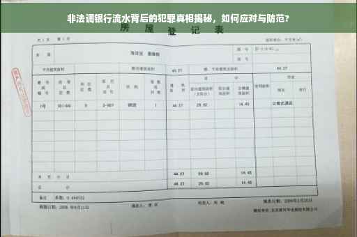 非法调银行流水背后的犯罪真相揭秘，如何应对与防范?