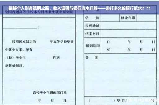 揭秘个人财务透明之路，收入证明与银行流水详解——需打多久的银行流水？??