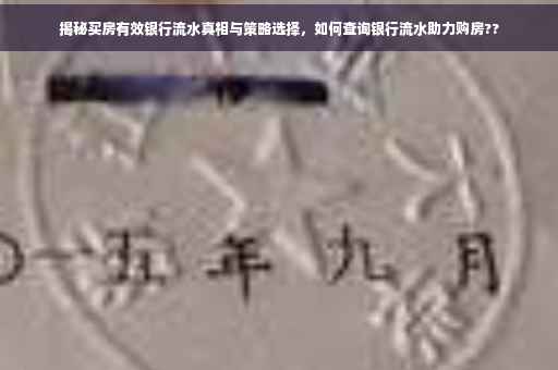 揭秘买房有效银行流水真相与策略选择，如何查询银行流水助力购房??
