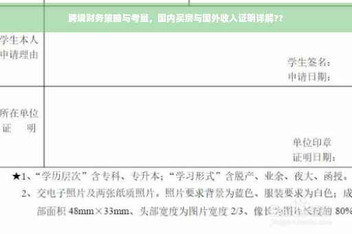 跨境财务策略与考量，国内买房与国外收入证明详解??
