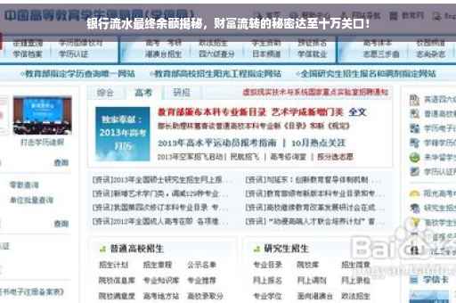 银行流水最终余额揭秘，财富流转的秘密达至十万关口！