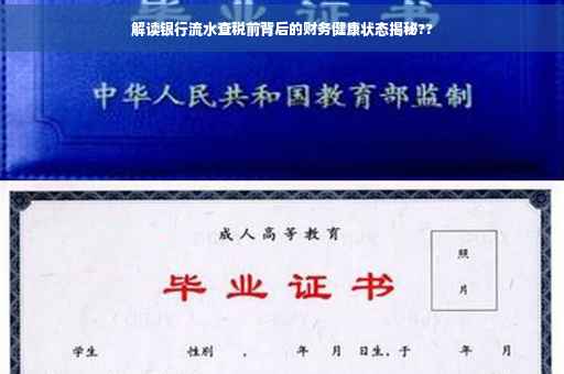 解读银行流水查税前背后的财务健康状态揭秘??