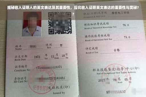 揭秘收入证明人的英文表达及其重要性，探究收入证明英文表达的重要性与奥秘??
