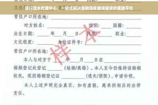 银行流水代查中心，一站式解决金融信息查询需求的便捷平台