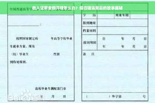 收入证明金额开错怎么办？细节错误背后的故事揭秘