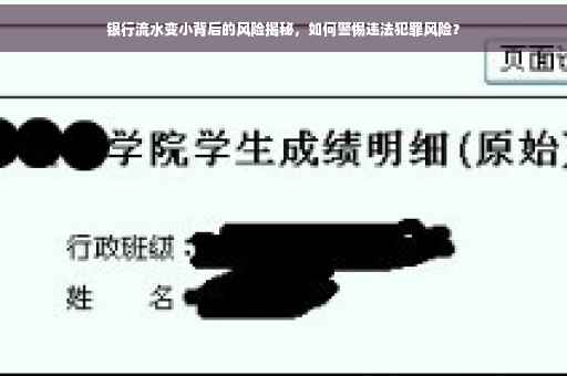 银行流水变小背后的风险揭秘，如何警惕违法犯罪风险？