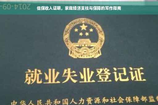 低保收入证明，家庭经济支柱与保障的写作指南