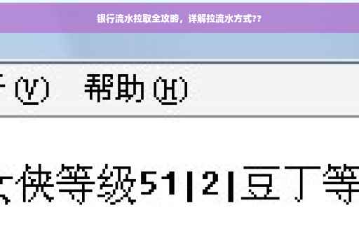银行流水拉取全攻略，详解拉流水方式??