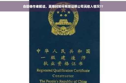自媒体作者解读，离婚时如何有效证明公司高收入情况??