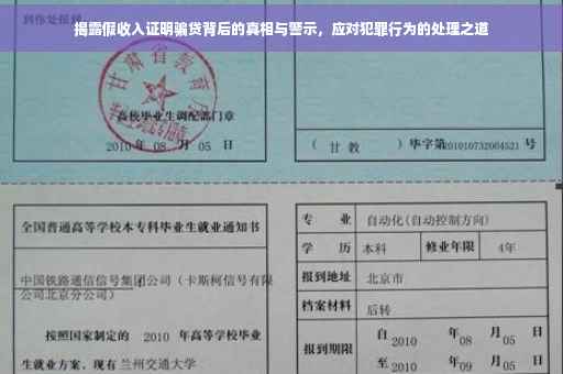 揭露假收入证明骗贷背后的真相与警示，应对犯罪行为的处理之道