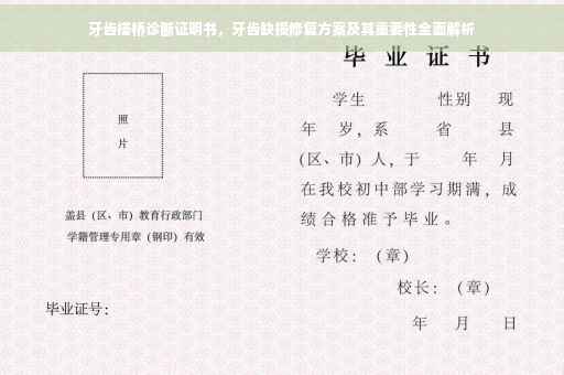 牙齿搭桥诊断证明书，牙齿缺损修复方案及其重要性全面解析
