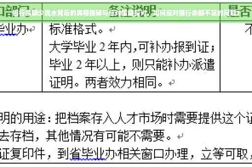 银行余额少流水背后的真相揭秘与应对策略探讨，如何应对银行余额不足的问题？
