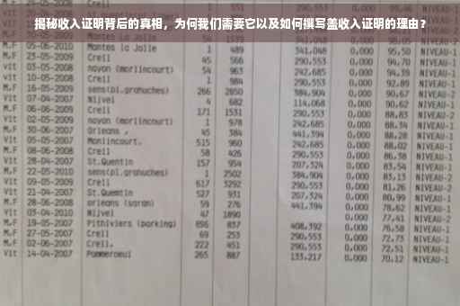 揭秘收入证明背后的真相，为何我们需要它以及如何撰写盖收入证明的理由？