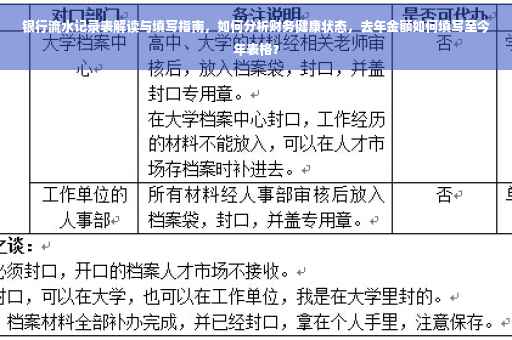 银行流水记录表解读与填写指南，如何分析财务健康状态，去年金额如何填写至今年表格？