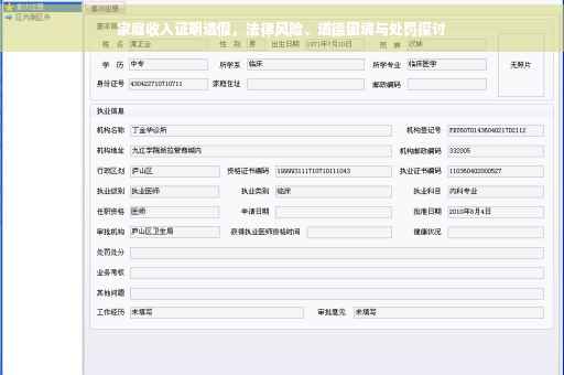 家庭收入证明造假，法律风险、道德困境与处罚探讨