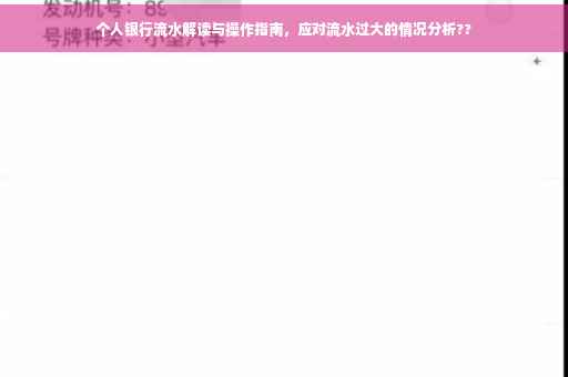 个人银行流水解读与操作指南，应对流水过大的情况分析??