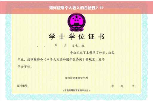 如何证明个人收入的合法性？??