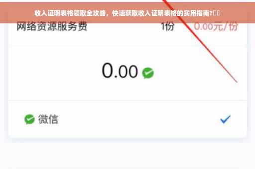 收入证明表格领取全攻略，快速获取收入证明表格的实用指南?⚡️