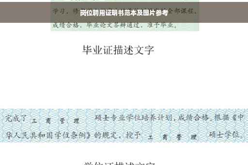 岗位聘用证明书范本及图片参考
