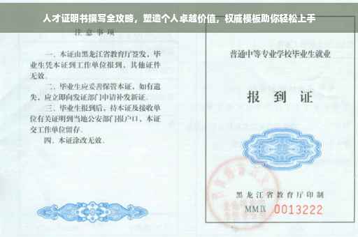 人才证明书撰写全攻略，塑造个人卓越价值，权威模板助你轻松上手