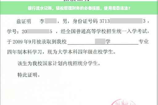 银行流水记账，轻松管理财务的必备技能，使用是否违法？