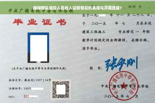 揭秘部队退役人员收入证明背后的真相与开具流程?
