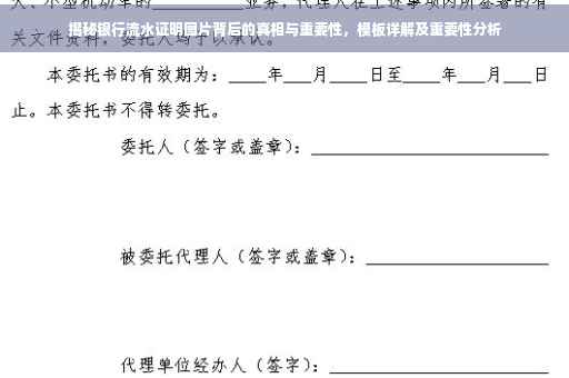 揭秘银行流水证明图片背后的真相与重要性，模板详解及重要性分析