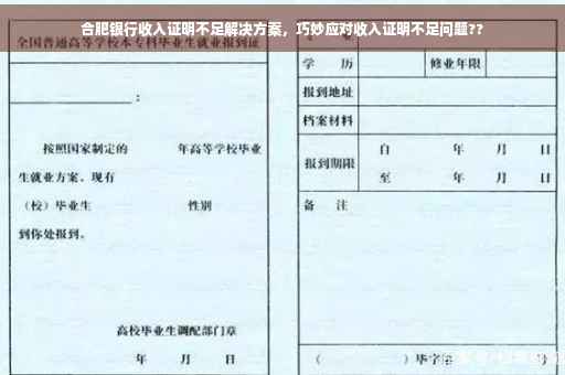 合肥银行收入证明不足解决方案，巧妙应对收入证明不足问题??