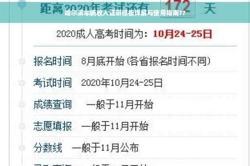 哈尔滨车辆收入证明模板详解与使用指南??