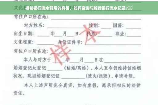 揭秘银行流水背后的真相，如何查询与解读银行流水记录?⚡️