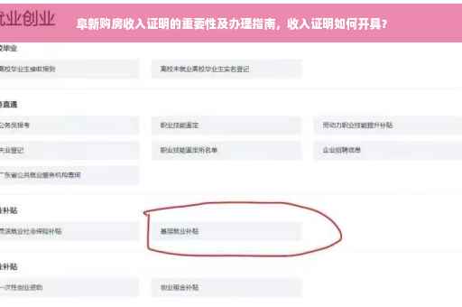 阜新购房收入证明的重要性及办理指南，收入证明如何开具？
