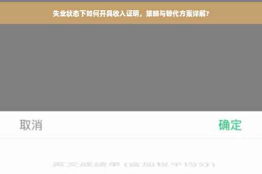 失业状态下如何开具收入证明，策略与替代方案详解?