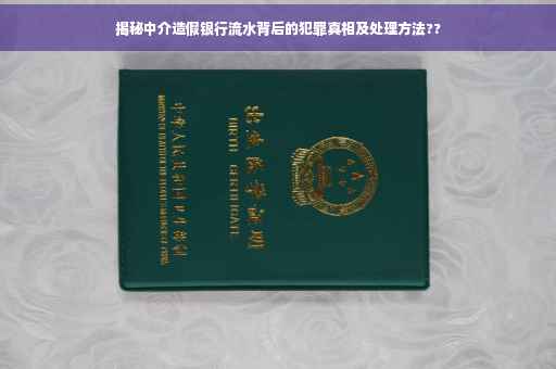 揭秘中介造假银行流水背后的犯罪真相及处理方法??