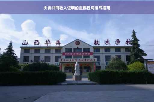 夫妻共同收入证明的重要性与撰写指南