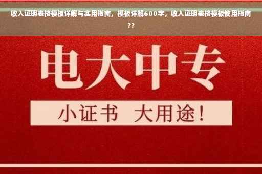 收入证明表格模板详解与实用指南，模板详解600字，收入证明表格模板使用指南??