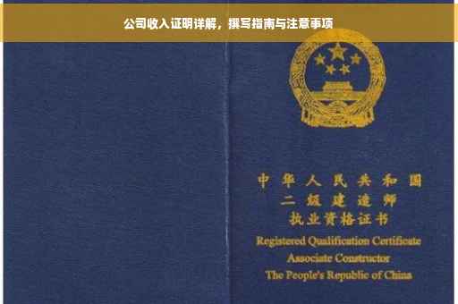 公司收入证明详解，撰写指南与注意事项