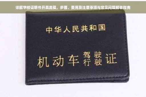 详解学校证明书开具流程，步骤、费用及注意事项与常见问题解答指南