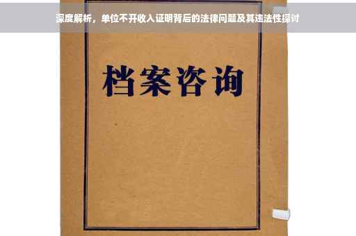 深度解析，单位不开收入证明背后的法律问题及其违法性探讨