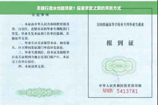 无银行流水也能贷款？探索贷款之路的另类方式