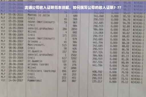 流通公司收入证明范本详解，如何撰写公司的收入证明？??