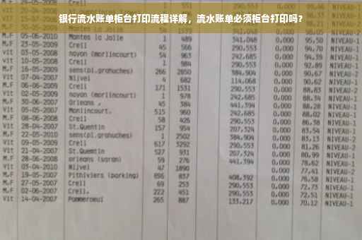银行流水账单柜台打印流程详解，流水账单必须柜台打印吗？