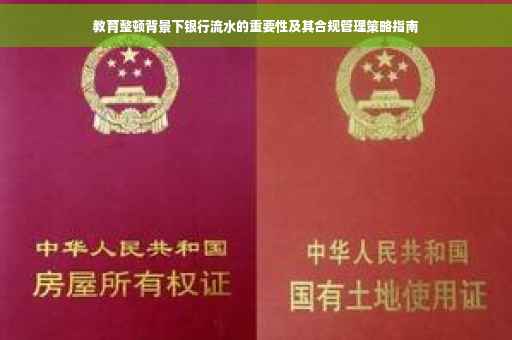 教育整顿背景下银行流水的重要性及其合规管理策略指南