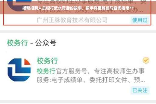 揭秘招聘人员银行流水背后的故事，数字真相解读与查询指南??