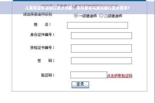 儿童签证申请银行流水详解，如何查询与满足银行流水要求？