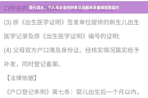 银行流水，个人与企业的财务见证解析及查询权限探讨