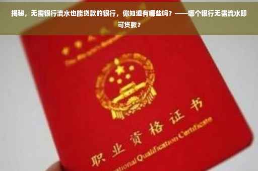 揭秘，无需银行流水也能贷款的银行，你知道有哪些吗？——哪个银行无需流水即可贷款？