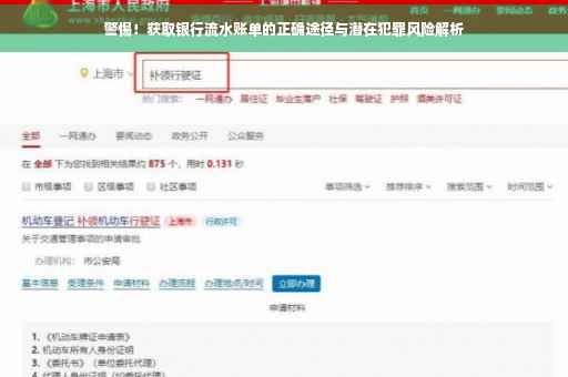 警惕！获取银行流水账单的正确途径与潜在犯罪风险解析