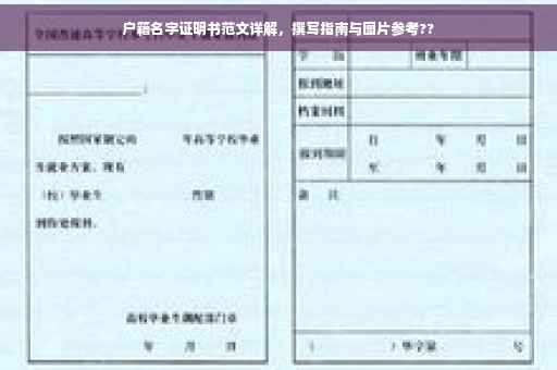 户籍名字证明书范文详解，撰写指南与图片参考??