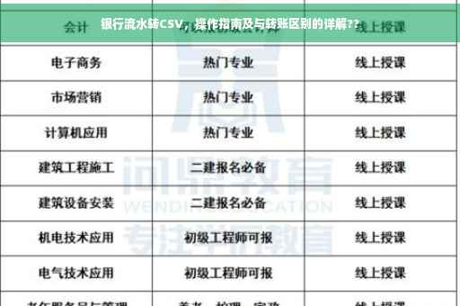 银行流水转CSV，操作指南及与转账区别的详解??